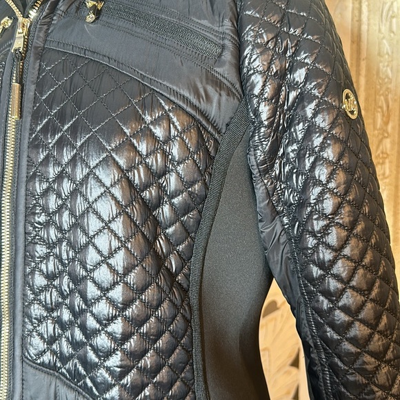 Michael Kors woman’s small black hoodie semi long jacket - Picture 3 of 9